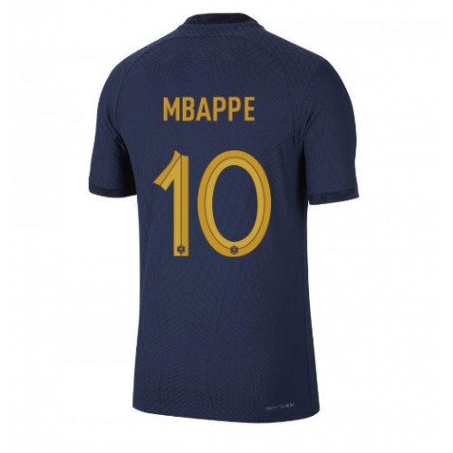 Fotballdrakt Herre Frankrike Kylian Mbappe #10 Hjemmedrakt VM 2022 Kortermet